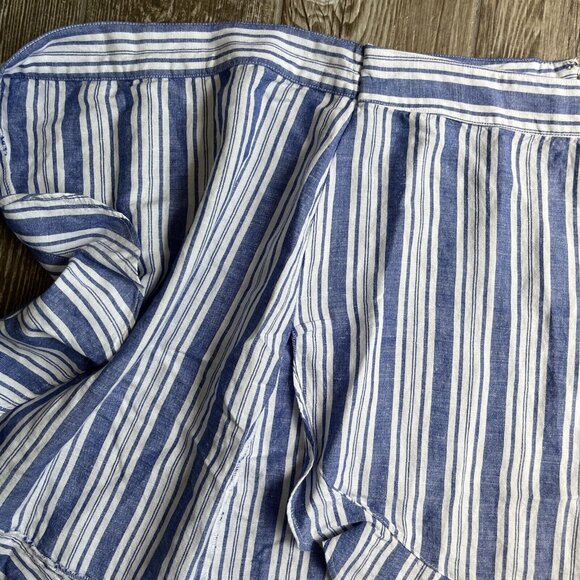 Ann Taylor LOFT Skirt Womens 0P‎ Linen Wrap Ruffle White Nautical Cottage Core - Picture 3 of 8